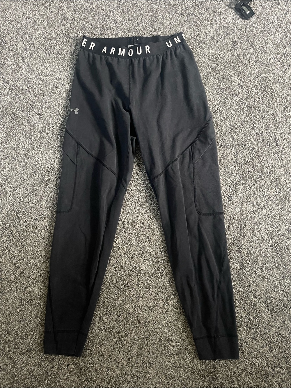 Under Armour Black Performance Leggings with Branded Waistband